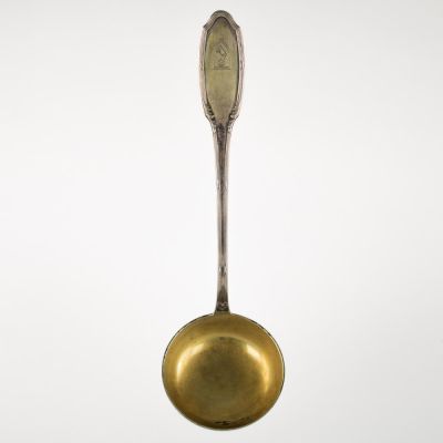 HERMANN GOERING SILVER SOUP LADLE A large piece from one of Herman Goering's formal tableware 