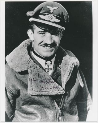 ADOLF GALLAND. (1911 - 1994) German fighter ace of World War II and general of fighters. S.P., 8 