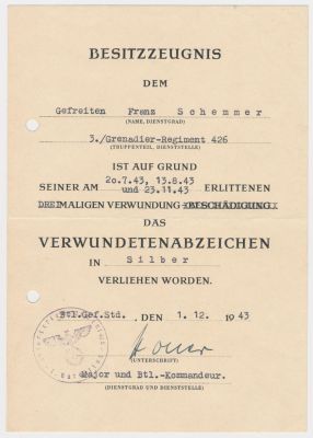ALFRED HOLLER. (1914 - 1944) Wehrmacht major who received the Knight's Cross of the Iron Cross 