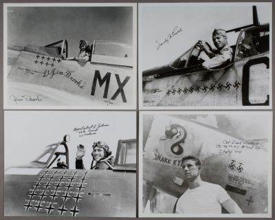 ALLIED ACES AND AVIATORS (18). Large lot of eighteen contemporary S.P.s, most 10 x 8 in., signed 