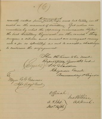 ADLEY H. GLADDEN REPORTS ON THE BOMBARDMENT OF FORT MCREE. Superb content secretarially-signed 