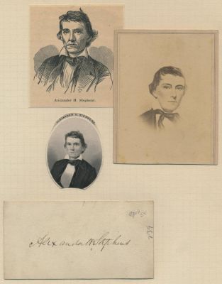 ALEXANDER STEPHENS. (1812 - 1883) Vice President of the Confederacy who urged moderation and 