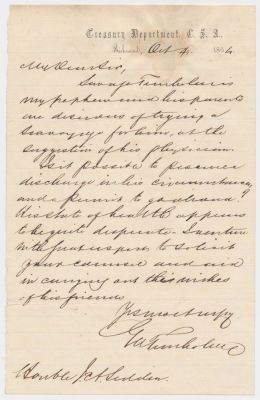 GEORGE TRENHOLM. (1807-1876) South Carolina politician and plantation owner who was appointed 