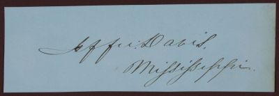 JEFFERSON DAVIS AND ALEXANDER H. STEPHENS. Individual signatures of the President of the 