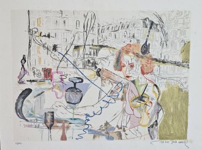 יאיר גרבוז . ליטוגרפיה חתומה 46&times;36 סמ"