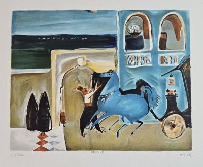 נחום גוטמן. ליטוגרפיה חתומה 70&times;50 סמ"