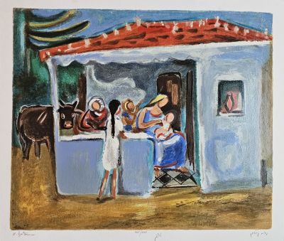 נחום גוטמן . ליטוגרפיה חתומה 62&times;54 סמ"