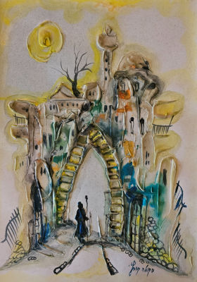 ניקולה קובץ. שמן על נייר 70&times;50 סמ"