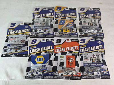 7 Chase Elliott 1:64 Diecast Cars. 7 Chase Elliott 1:64 scale diecast collectible cars. The cars