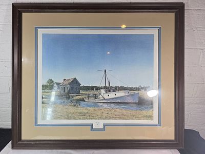 Harris Holt Signed and Framed Artwork. Harris Holt signed and framed artwork titled "Sea Girl."