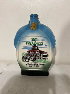 1970 PreaknessÂ Decanter. Ceramic decanter commemorating the 95th Preakness Stakes, held on May 