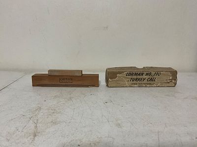 Lohman Turkey Call. Lohman No. 110 turkey call made of wood, accompanied by its original 