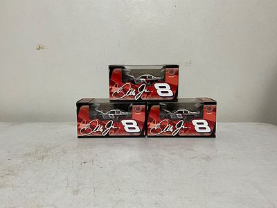 3 DaleÂ Jr. Die-Cast Cars. Three die-cast model cars depicting Dale Earnhardt Jr.â€™s #8 race 