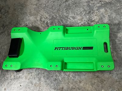 Pittsburgh Automotive Green Plastic Creeper. Pittsburgh Automotive-branded green plastic creeper 