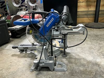 Kobalt 10-Inch Sliding Compound Miter Saw. Kobalt 10-inch sliding compound miter saw featuring a 