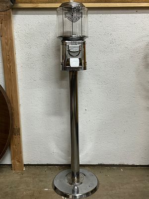 Harley-Davidson Branded Gumball Machine. Harley-Davidson themed gumball vending machine with a 