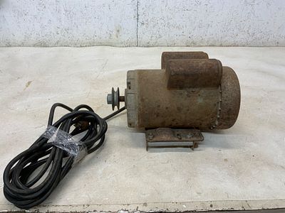 Duro Industrial Electric Motor with Power Cord. Duro industrial electric motor featuring a metal 