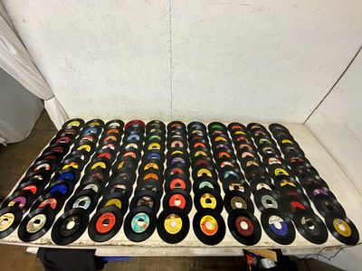 110 Vinyl 45 RPM Records. 110 45 RPM vinyl records featuring various labels including Columbia 