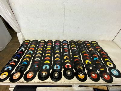 7-Inch Vinyl Records. Approximately 100 7-inch vinyl records, featuring labels such as Atlantic 