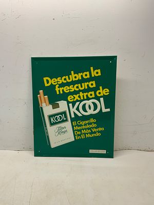 Lot 14 - Kool Cigarette Advertising Sign in Spanish