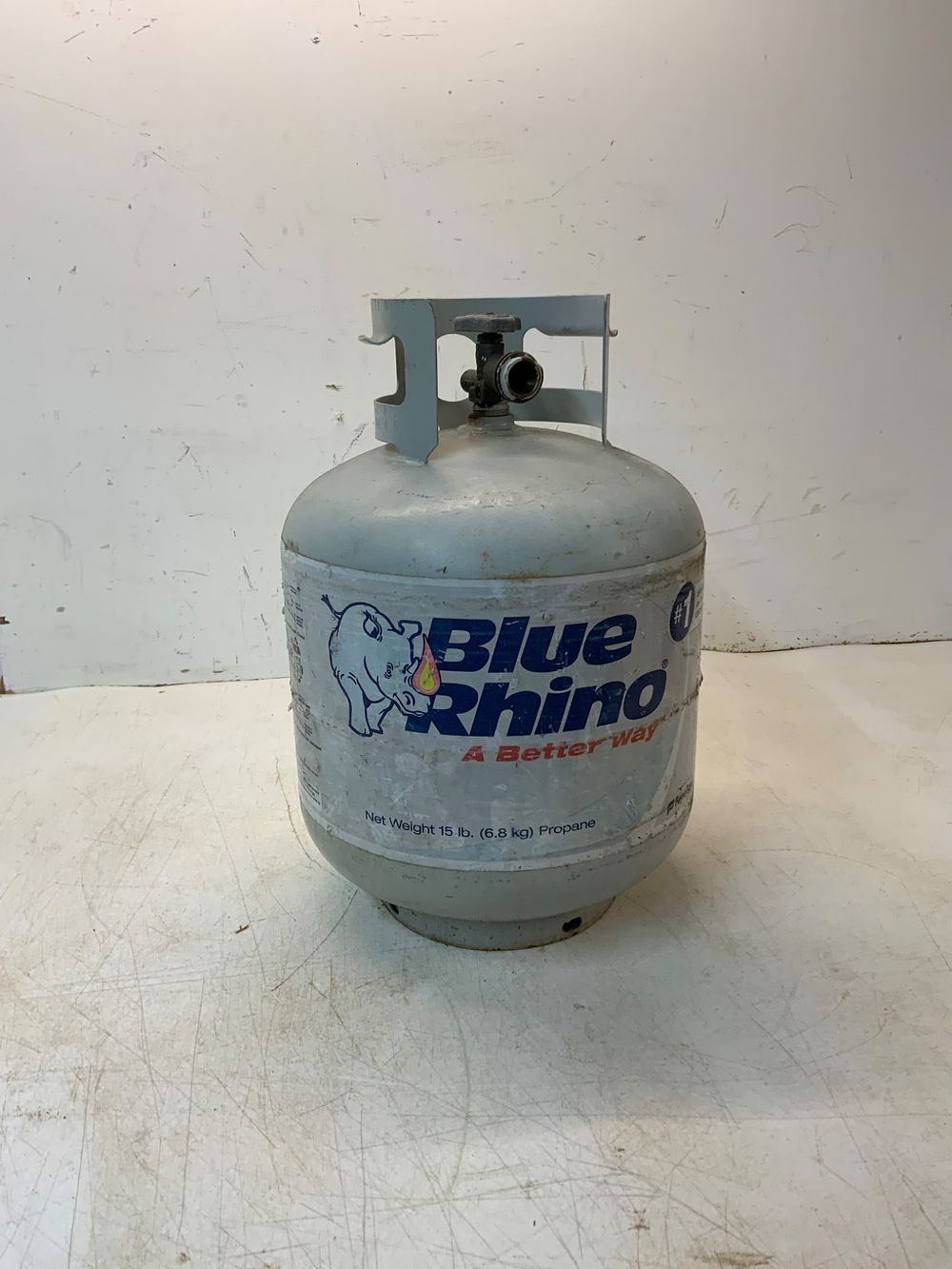 Blue Rhino Propane Tank, 20 lb Capacity. Standard Blue Rhino propane tank with a 20 lb capacity 
