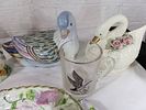 Duck-Themed Ceramic and Glass Lot. Duck-themed ceramics and glassware, including a floral Image - 2