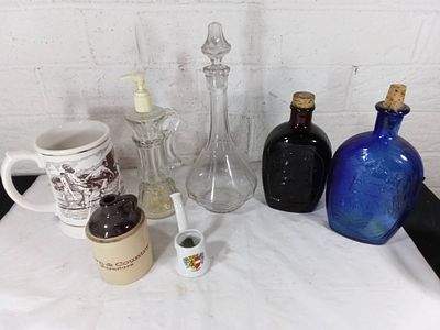 Decanters and Decorative Vessels. Seven items consisting of various decanters and decorative 