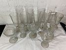 Clear Glass Stemware Collection. Clear glass stemware comprising a variety of shapes and sizes Image - 1