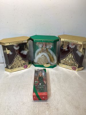 4 Mattel Barbie Holiday Dolls. Four Mattel Barbie Holiday dolls, all in original manufacturer 