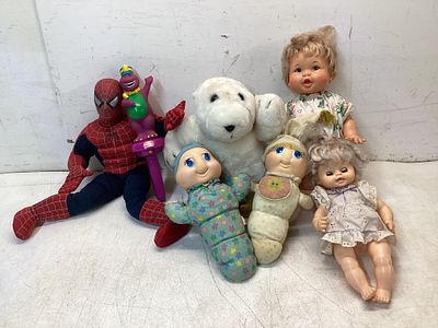 Plush Toys and Dolls Collection. Toys including a Coca-Cola brand polar bear plush in white with 