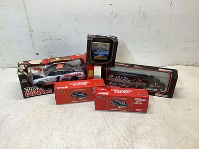 5 NASCAR Die-Cast Collectible Cars. Five NASCAR die-cast collectible cars. Includes Racing 