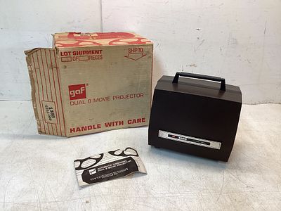 GAF 1388 Dual 8 Movie Projector with Box. GAF 1388 Dual 8 movie projector with original box and 