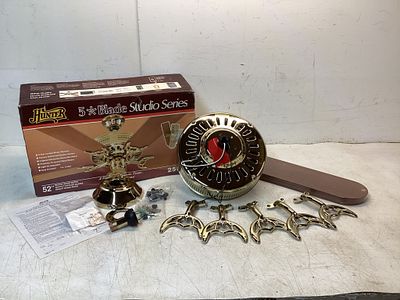 Hunter 52-Inch Studio Series Ceiling Fan. Hunter 52-inch Studio Series ceiling fan in brass 