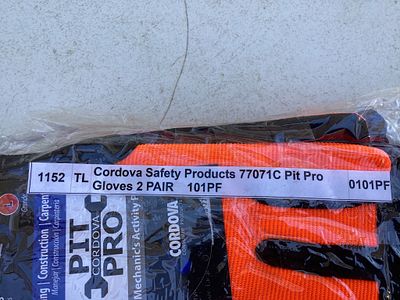 Cordova Safety Products Pit Pro Gloves, 2 Pair. Two pairs of Cordova Safety Products Pit Pro 