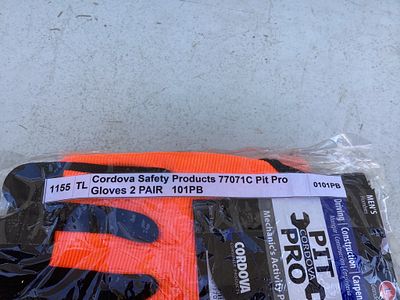 Cordova Pit Pro Mechanics Gloves, 2 Pair. Two pairs of Cordova Safety Products 77071C Pit Pro 