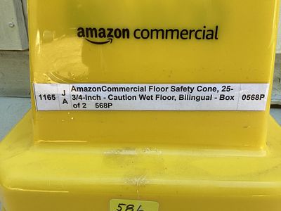 AmazonCommercial Yellow Floor Safety Cones (2-Pack). Two AmazonCommercial yellow floor safety 