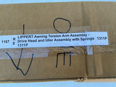 Lippert Awning Torsion Arm Assembly. Lippert awning torsion arm assembly with drive head, idler 