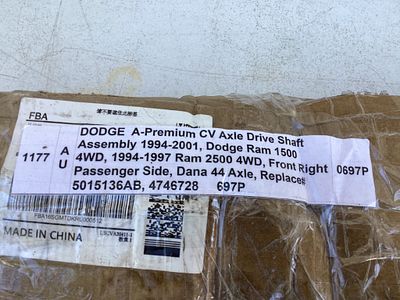 Dodge A-Premium CV Axle Drive Shaft Assembly. A Dodge A-Premium CV axle drive shaft assembly for 