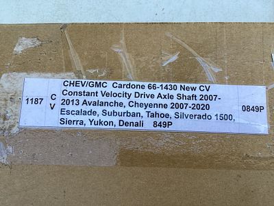 CHEV/GMC Cardone 66-1430 CV Axle Shaft 2007-2020. Sealed CHEV/GMC Cardone 66-1430 new constant 
