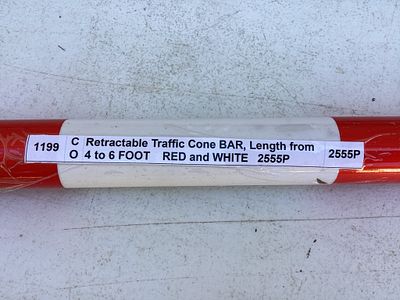 Retractable Traffic Cone Bar, 4-6 Foot. Retractable traffic cone bar with an adjustable length 