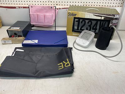 Items Including Electronics, Tools, and Decor. An assortment of items as follows: a boxed Lohman 