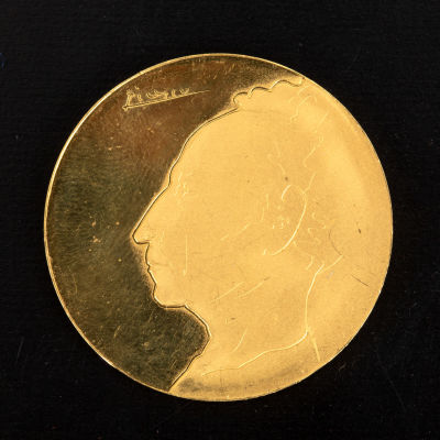 1974 Gold Coin "Arthur Rubinstein" - Pablo Picasso. Coin in honor of the first competition 