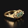 Antique 18K Gold and Demantoid Garnet Ring. containing two round brilliant cut Russian demantoid Image - 1
