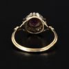 Vintage 14K Gold and Rubellite Tourmaline Ring. containing one round modified brilliant cut Image - 2