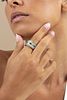 Gold, Silver, Emerald and Diamond Ring. containing eight oval shape mixed cut emeralds weighing Image - 3