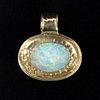 A Collection of 14K Yellow Gold and Opal Jewelry. consisting of one pair of earrings containing Image - 1