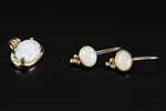 A Collection of 14K Yellow Gold and Opal Jewelry. consisting of one pair of earrings containing Image - 2