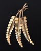 Vintage 14K Yellow Gold Leaf Brooch. crafted in the form of three leaves. 
Stamp: (maker's mark) Image - 2