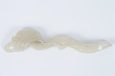 Ruyi made of white jade in the shape of a branch, China Qing Dynasty (1644-1911). chinese coral 