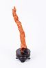 High-quality Chinese coral figurine in the form of Guanyin. A large, high-quality Chinese coral Image - 3